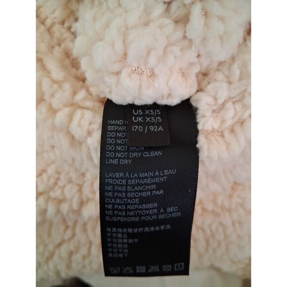 BDG Urban Outfitters Cream Sherpa Teddy Jacket Open Cardigan Comfy XS/S TP/P - Picture 7 of 9